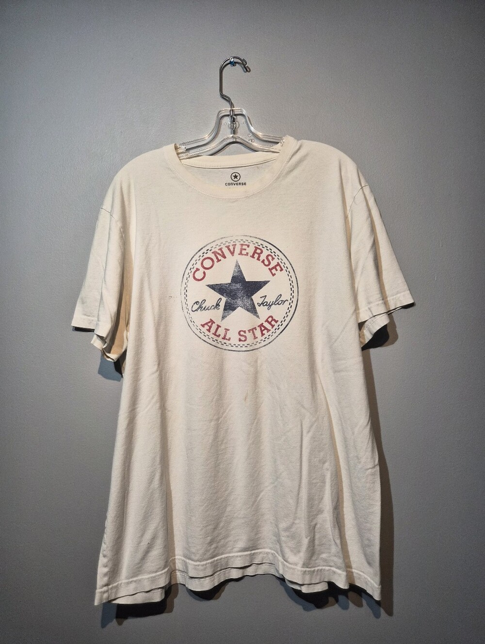 White Converse All Star Chuck Taylor Large Logo Graphic T-Shirt | Size XXL
